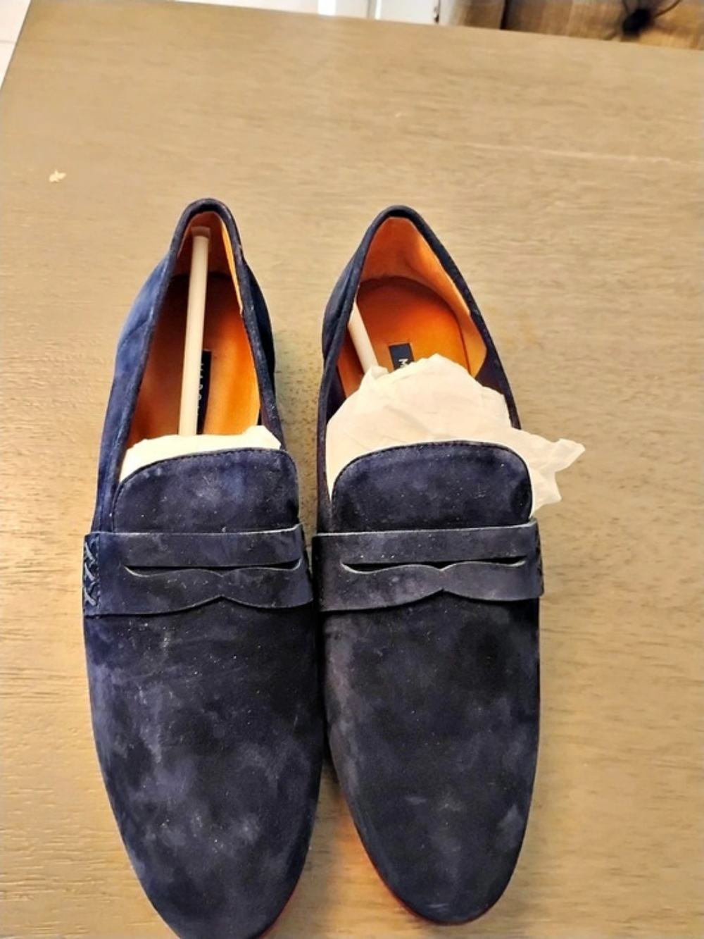 Margaux The Penny Suede Loafers in Blue US 4.5 W